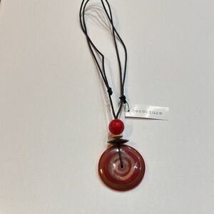 Elegant Red Swirl Pendant Necklace
